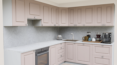 Кухня угловая Латте 854 Прямоугольник